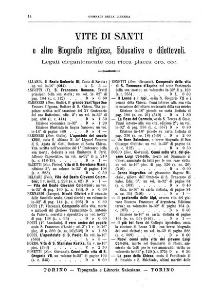 Giornale della libreria della tipografia e delle arti e industrie affini supplemento alla Bibliografia italiana, pubblicato dall'Associazione tipografico-libraria italiana