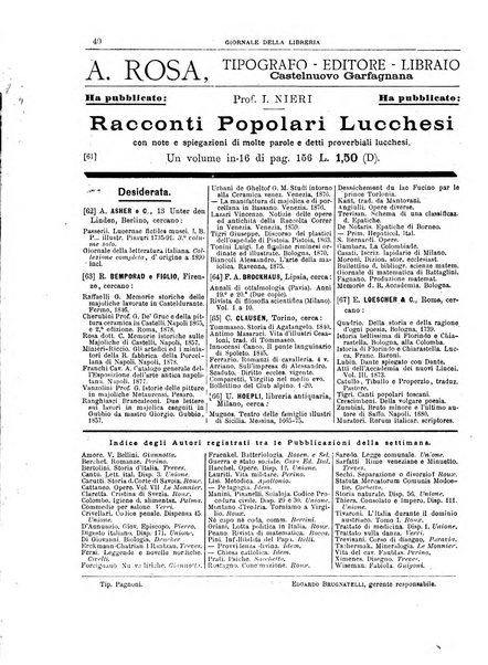 Giornale della libreria della tipografia e delle arti e industrie affini supplemento alla Bibliografia italiana, pubblicato dall'Associazione tipografico-libraria italiana