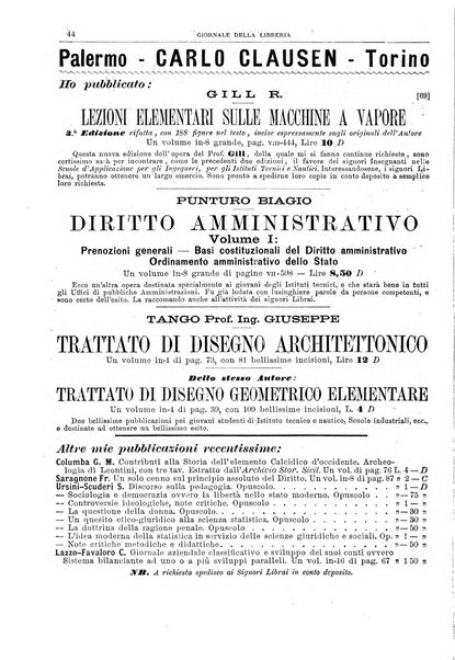 Giornale della libreria della tipografia e delle arti e industrie affini supplemento alla Bibliografia italiana, pubblicato dall'Associazione tipografico-libraria italiana