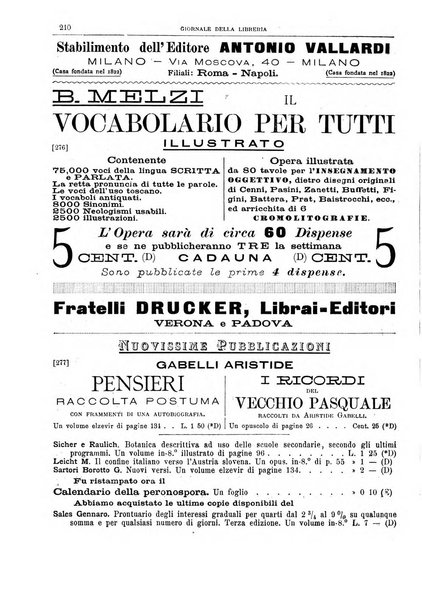 Giornale della libreria della tipografia e delle arti e industrie affini supplemento alla Bibliografia italiana, pubblicato dall'Associazione tipografico-libraria italiana