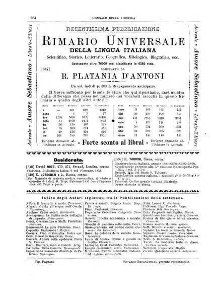 Giornale della libreria della tipografia e delle arti e industrie affini supplemento alla Bibliografia italiana, pubblicato dall'Associazione tipografico-libraria italiana