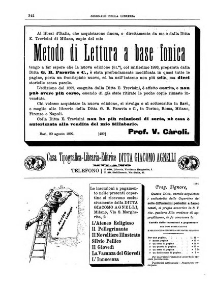 Giornale della libreria della tipografia e delle arti e industrie affini supplemento alla Bibliografia italiana, pubblicato dall'Associazione tipografico-libraria italiana