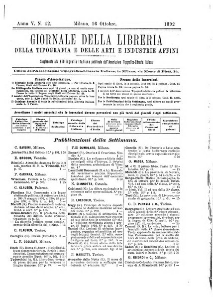 Giornale della libreria della tipografia e delle arti e industrie affini supplemento alla Bibliografia italiana, pubblicato dall'Associazione tipografico-libraria italiana