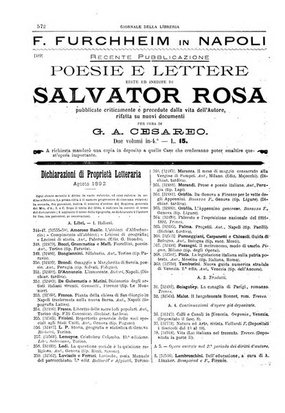 Giornale della libreria della tipografia e delle arti e industrie affini supplemento alla Bibliografia italiana, pubblicato dall'Associazione tipografico-libraria italiana