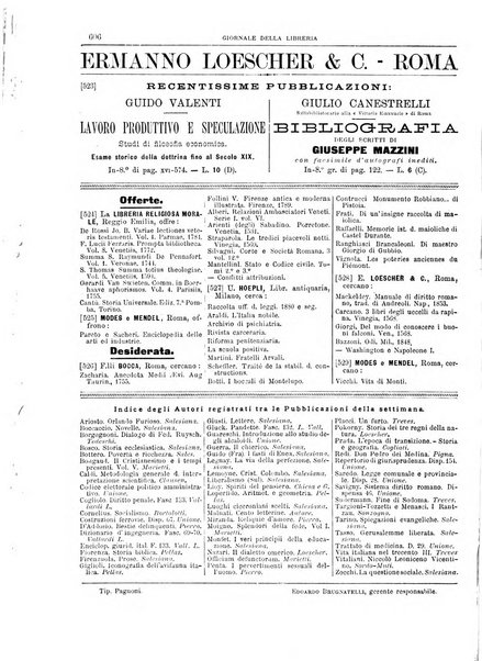 Giornale della libreria della tipografia e delle arti e industrie affini supplemento alla Bibliografia italiana, pubblicato dall'Associazione tipografico-libraria italiana