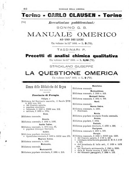 Giornale della libreria della tipografia e delle arti e industrie affini supplemento alla Bibliografia italiana, pubblicato dall'Associazione tipografico-libraria italiana