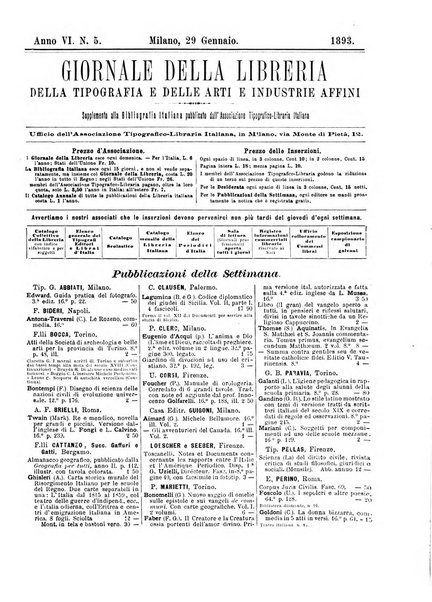 Giornale della libreria della tipografia e delle arti e industrie affini supplemento alla Bibliografia italiana, pubblicato dall'Associazione tipografico-libraria italiana