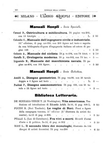 Giornale della libreria della tipografia e delle arti e industrie affini supplemento alla Bibliografia italiana, pubblicato dall'Associazione tipografico-libraria italiana