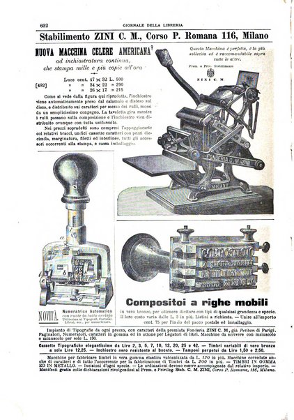 Giornale della libreria della tipografia e delle arti e industrie affini supplemento alla Bibliografia italiana, pubblicato dall'Associazione tipografico-libraria italiana