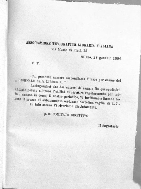 Giornale della libreria della tipografia e delle arti e industrie affini supplemento alla Bibliografia italiana, pubblicato dall'Associazione tipografico-libraria italiana