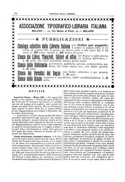 Giornale della libreria della tipografia e delle arti e industrie affini supplemento alla Bibliografia italiana, pubblicato dall'Associazione tipografico-libraria italiana