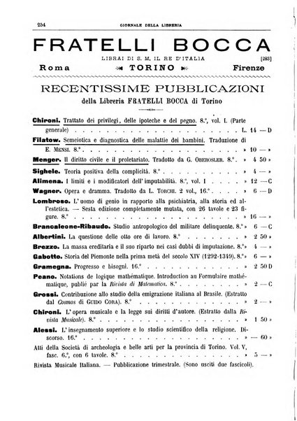 Giornale della libreria della tipografia e delle arti e industrie affini supplemento alla Bibliografia italiana, pubblicato dall'Associazione tipografico-libraria italiana