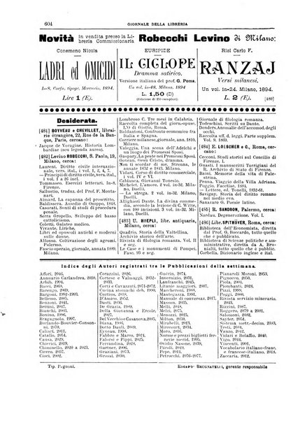 Giornale della libreria della tipografia e delle arti e industrie affini supplemento alla Bibliografia italiana, pubblicato dall'Associazione tipografico-libraria italiana