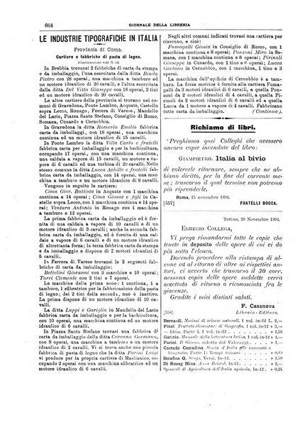 Giornale della libreria della tipografia e delle arti e industrie affini supplemento alla Bibliografia italiana, pubblicato dall'Associazione tipografico-libraria italiana