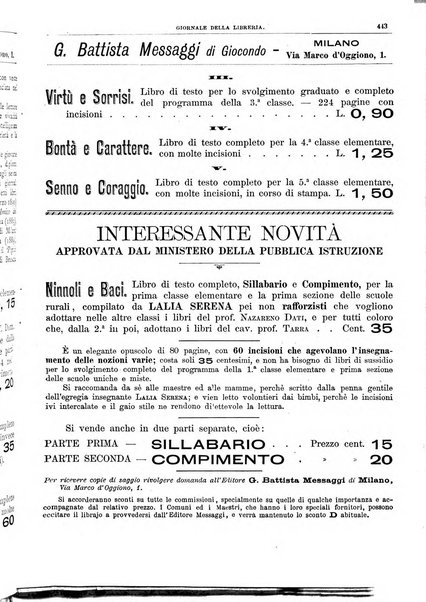 Giornale della libreria della tipografia e delle arti e industrie affini supplemento alla Bibliografia italiana, pubblicato dall'Associazione tipografico-libraria italiana