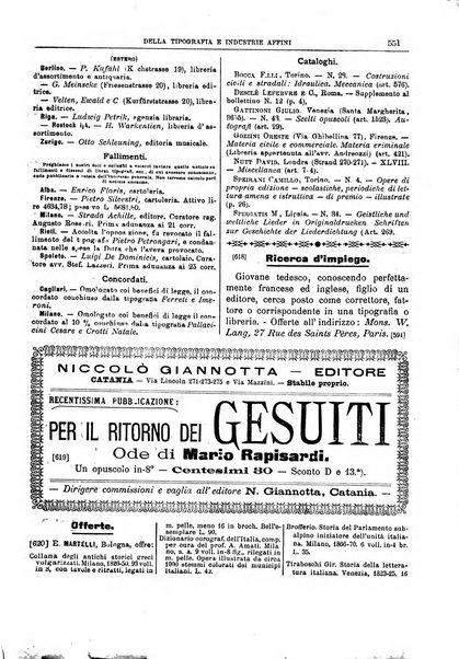 Giornale della libreria della tipografia e delle arti e industrie affini supplemento alla Bibliografia italiana, pubblicato dall'Associazione tipografico-libraria italiana