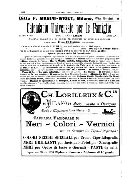 Giornale della libreria della tipografia e delle arti e industrie affini supplemento alla Bibliografia italiana, pubblicato dall'Associazione tipografico-libraria italiana