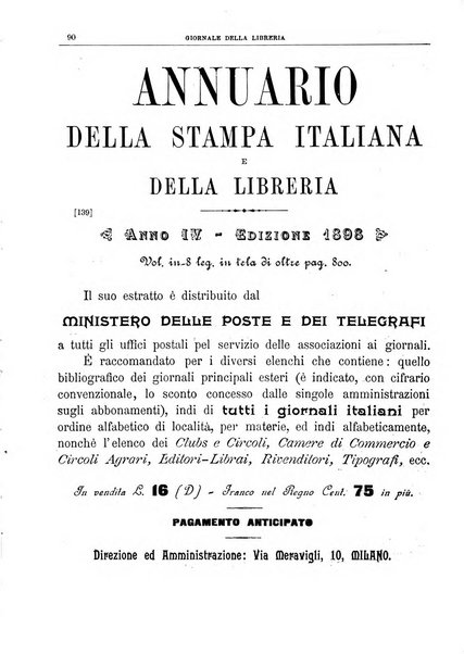 Giornale della libreria della tipografia e delle arti e industrie affini supplemento alla Bibliografia italiana, pubblicato dall'Associazione tipografico-libraria italiana