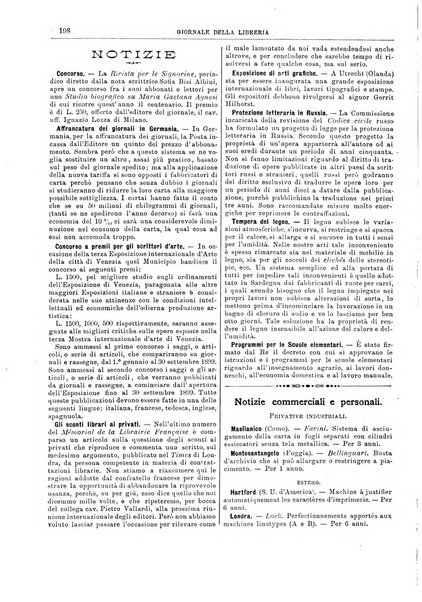 Giornale della libreria della tipografia e delle arti e industrie affini supplemento alla Bibliografia italiana, pubblicato dall'Associazione tipografico-libraria italiana