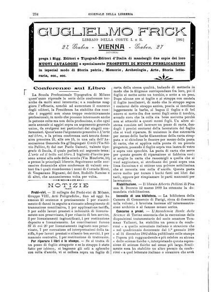 Giornale della libreria della tipografia e delle arti e industrie affini supplemento alla Bibliografia italiana, pubblicato dall'Associazione tipografico-libraria italiana