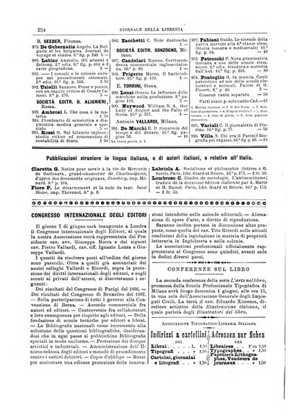 Giornale della libreria della tipografia e delle arti e industrie affini supplemento alla Bibliografia italiana, pubblicato dall'Associazione tipografico-libraria italiana