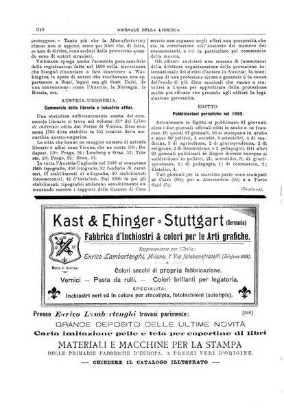 Giornale della libreria della tipografia e delle arti e industrie affini supplemento alla Bibliografia italiana, pubblicato dall'Associazione tipografico-libraria italiana