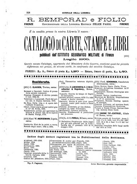 Giornale della libreria della tipografia e delle arti e industrie affini supplemento alla Bibliografia italiana, pubblicato dall'Associazione tipografico-libraria italiana