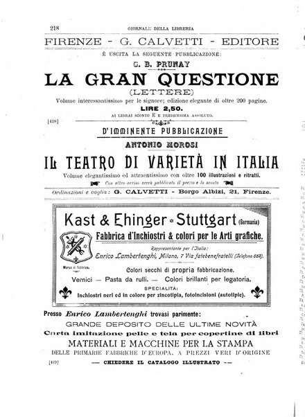 Giornale della libreria della tipografia e delle arti e industrie affini supplemento alla Bibliografia italiana, pubblicato dall'Associazione tipografico-libraria italiana