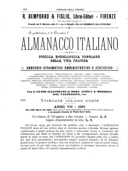 Giornale della libreria della tipografia e delle arti e industrie affini supplemento alla Bibliografia italiana, pubblicato dall'Associazione tipografico-libraria italiana