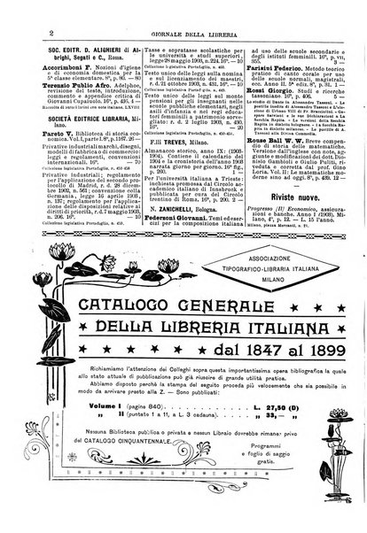 Giornale della libreria della tipografia e delle arti e industrie affini supplemento alla Bibliografia italiana, pubblicato dall'Associazione tipografico-libraria italiana