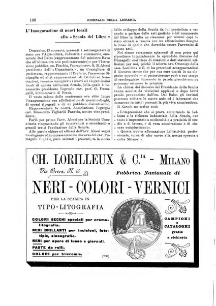 Giornale della libreria della tipografia e delle arti e industrie affini supplemento alla Bibliografia italiana, pubblicato dall'Associazione tipografico-libraria italiana