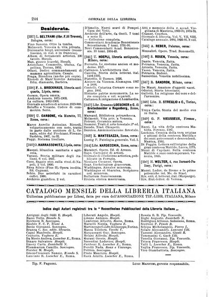 Giornale della libreria della tipografia e delle arti e industrie affini supplemento alla Bibliografia italiana, pubblicato dall'Associazione tipografico-libraria italiana