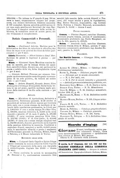 Giornale della libreria della tipografia e delle arti e industrie affini supplemento alla Bibliografia italiana, pubblicato dall'Associazione tipografico-libraria italiana