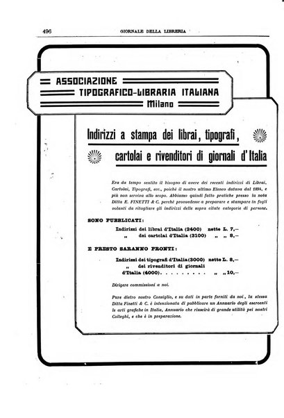 Giornale della libreria della tipografia e delle arti e industrie affini supplemento alla Bibliografia italiana, pubblicato dall'Associazione tipografico-libraria italiana