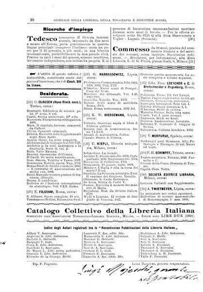 Giornale della libreria della tipografia e delle arti e industrie affini supplemento alla Bibliografia italiana, pubblicato dall'Associazione tipografico-libraria italiana