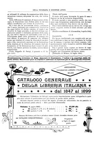 Giornale della libreria della tipografia e delle arti e industrie affini supplemento alla Bibliografia italiana, pubblicato dall'Associazione tipografico-libraria italiana