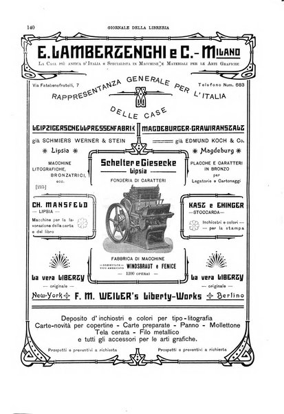 Giornale della libreria della tipografia e delle arti e industrie affini supplemento alla Bibliografia italiana, pubblicato dall'Associazione tipografico-libraria italiana