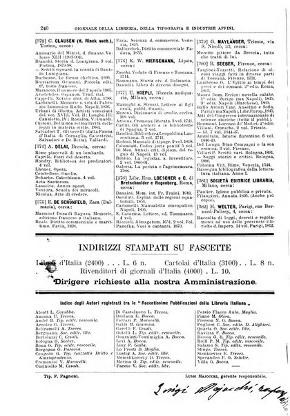 Giornale della libreria della tipografia e delle arti e industrie affini supplemento alla Bibliografia italiana, pubblicato dall'Associazione tipografico-libraria italiana