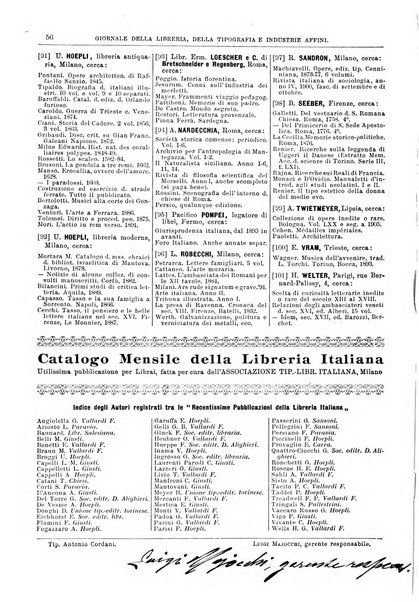 Giornale della libreria della tipografia e delle arti e industrie affini supplemento alla Bibliografia italiana, pubblicato dall'Associazione tipografico-libraria italiana