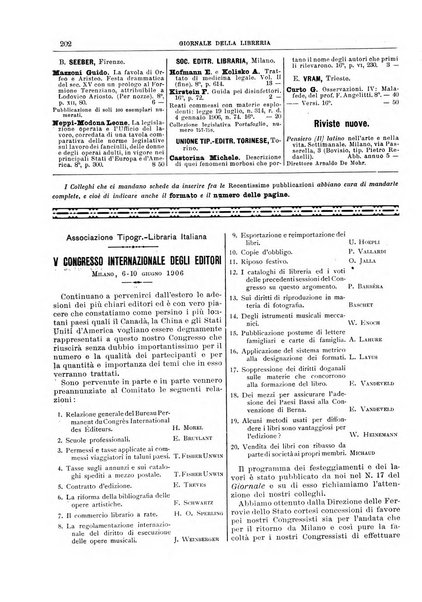 Giornale della libreria della tipografia e delle arti e industrie affini supplemento alla Bibliografia italiana, pubblicato dall'Associazione tipografico-libraria italiana