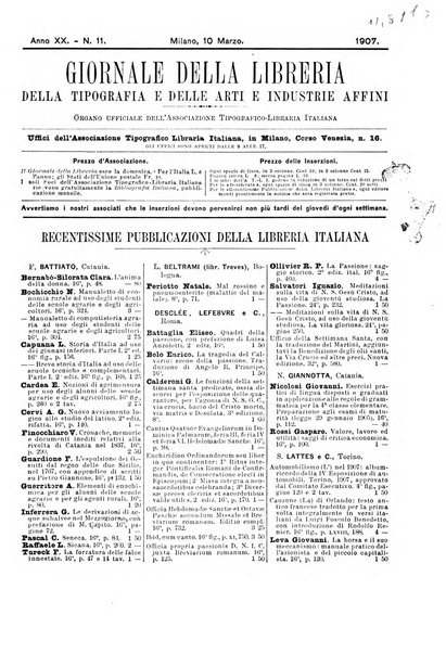 Giornale della libreria della tipografia e delle arti e industrie affini supplemento alla Bibliografia italiana, pubblicato dall'Associazione tipografico-libraria italiana