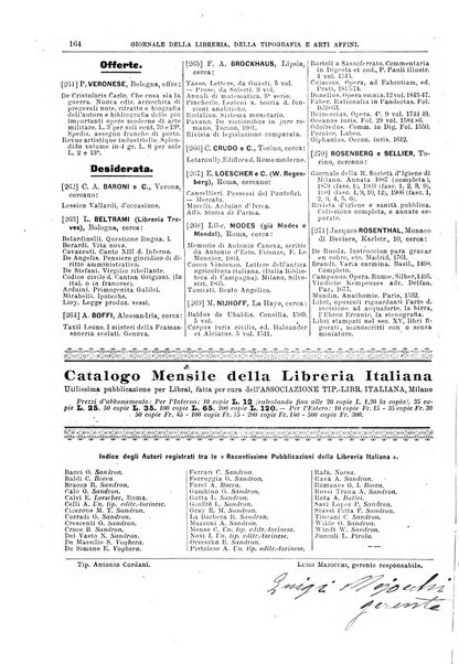 Giornale della libreria della tipografia e delle arti e industrie affini supplemento alla Bibliografia italiana, pubblicato dall'Associazione tipografico-libraria italiana