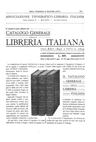 Giornale della libreria della tipografia e delle arti e industrie affini supplemento alla Bibliografia italiana, pubblicato dall'Associazione tipografico-libraria italiana