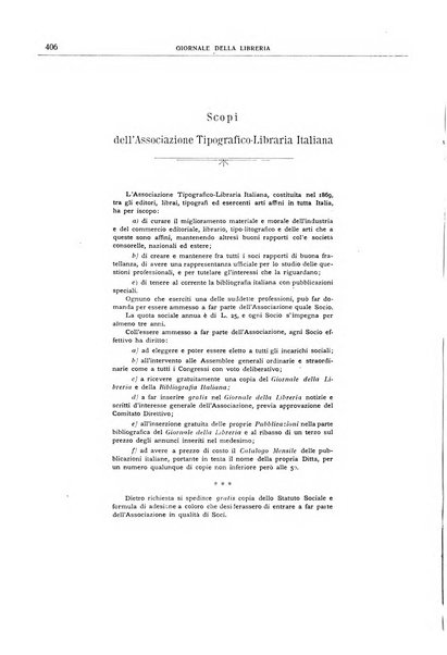 Giornale della libreria della tipografia e delle arti e industrie affini supplemento alla Bibliografia italiana, pubblicato dall'Associazione tipografico-libraria italiana