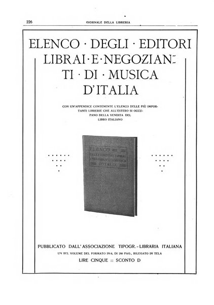 Giornale della libreria della tipografia e delle arti e industrie affini supplemento alla Bibliografia italiana, pubblicato dall'Associazione tipografico-libraria italiana