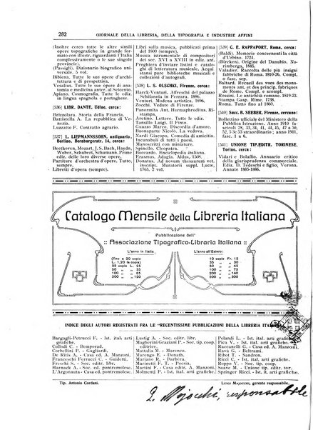 Giornale della libreria della tipografia e delle arti e industrie affini supplemento alla Bibliografia italiana, pubblicato dall'Associazione tipografico-libraria italiana