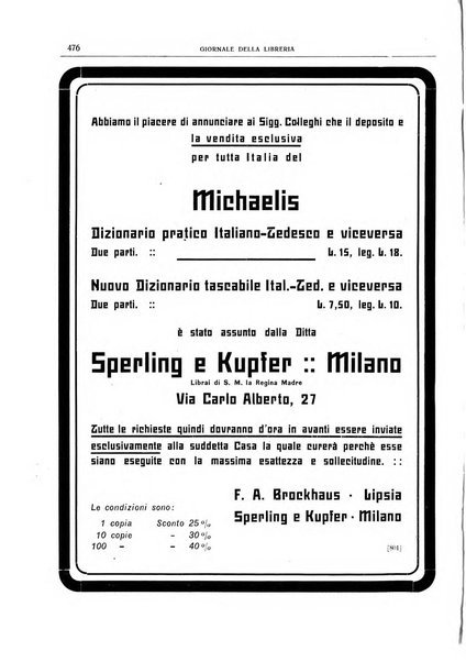 Giornale della libreria della tipografia e delle arti e industrie affini supplemento alla Bibliografia italiana, pubblicato dall'Associazione tipografico-libraria italiana