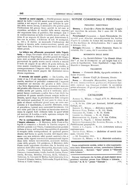 Giornale della libreria della tipografia e delle arti e industrie affini supplemento alla Bibliografia italiana, pubblicato dall'Associazione tipografico-libraria italiana