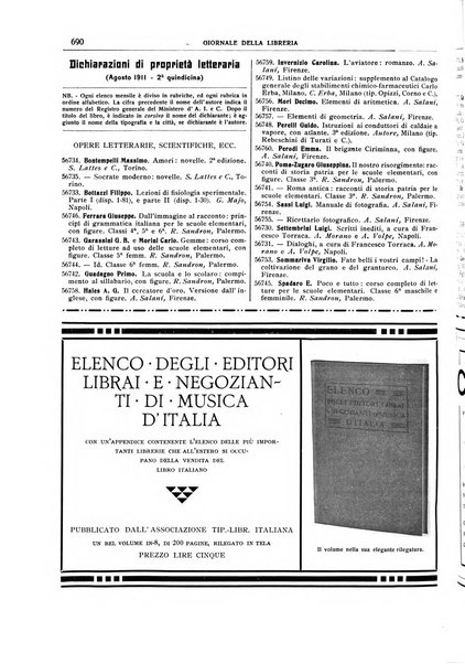 Giornale della libreria della tipografia e delle arti e industrie affini supplemento alla Bibliografia italiana, pubblicato dall'Associazione tipografico-libraria italiana