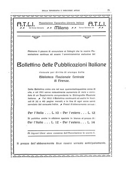 Giornale della libreria della tipografia e delle arti e industrie affini supplemento alla Bibliografia italiana, pubblicato dall'Associazione tipografico-libraria italiana